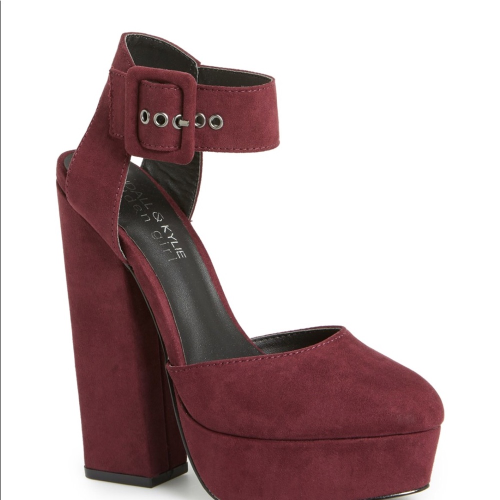 Kendall and Kylie Burgundy Platform Pumps